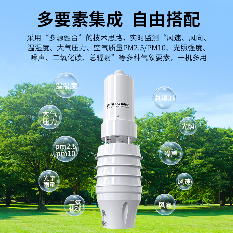 小型超声波一体式多要素气象变送器